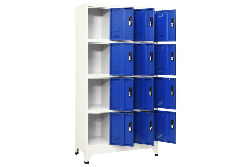 beBasic Pukukaappi harmaa ja sininen 90x45x180 cm teräs - Harmaa - Säilytys - Kaappi - Säilytyskaappi - Toimistokaappi - Asiakirjakaappi