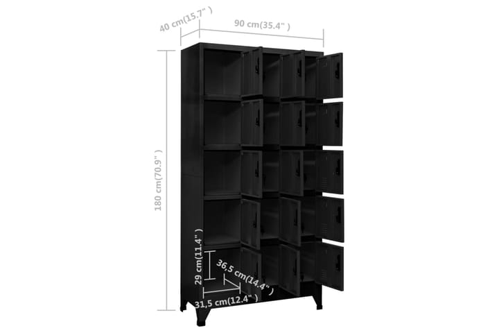 beBasic Pukukaappi musta 90x40x180 cm teräs - Musta - Toimistokalusteet - Asiakirjakaappi