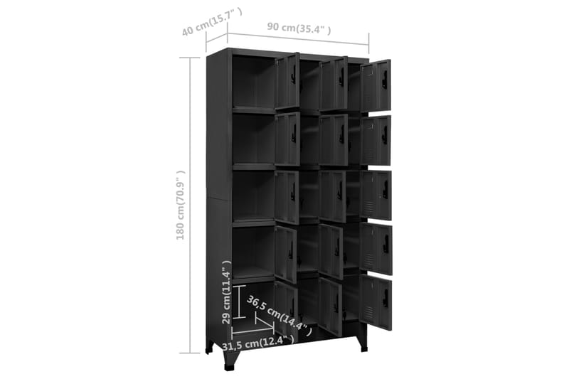beBasic Pukukaappi antrasiitti 90x40x180 cm teräs - Antrasiitti - Säilytys - Kaappi - Säilytyskaappi - Toimistokaappi - Asiakirjakaappi