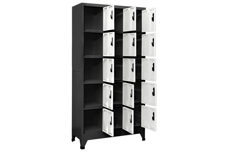 beBasic Pukukaappi antrasiitti ja valkoinen 90x40x180 cm teräs - Antrasiitti - Säilytys - Kaappi - Säilytyskaappi - Toimistokaappi - Asiakirjakaappi