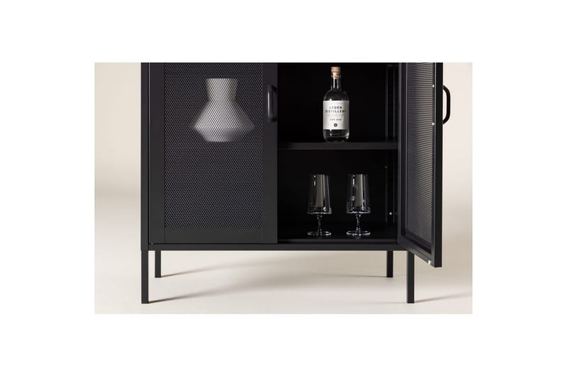 Kaappi Misha - Musta, 40x80x102 - Säilytys - Kaappi - Säilytyskaappi - Toimistokaappi - Asiakirjakaappi