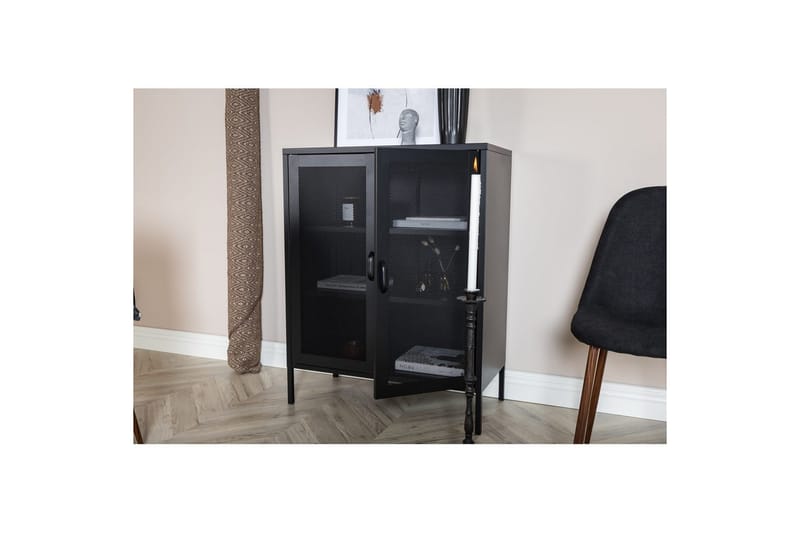 Kaappi Misha - Musta, 40x80x102 - Säilytys - Kaappi - Säilytyskaappi - Toimistokaappi - Asiakirjakaappi