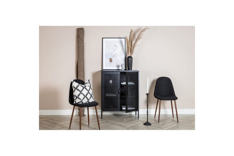 Kaappi Misha - Musta, 40x80x102 - Säilytys - Kaappi - Säilytyskaappi - Toimistokaappi - Asiakirjakaappi
