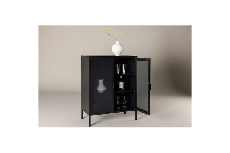 Kaappi Misha - Musta, 40x80x102 - Säilytys - Kaappi - Säilytyskaappi - Toimistokaappi - Asiakirjakaappi