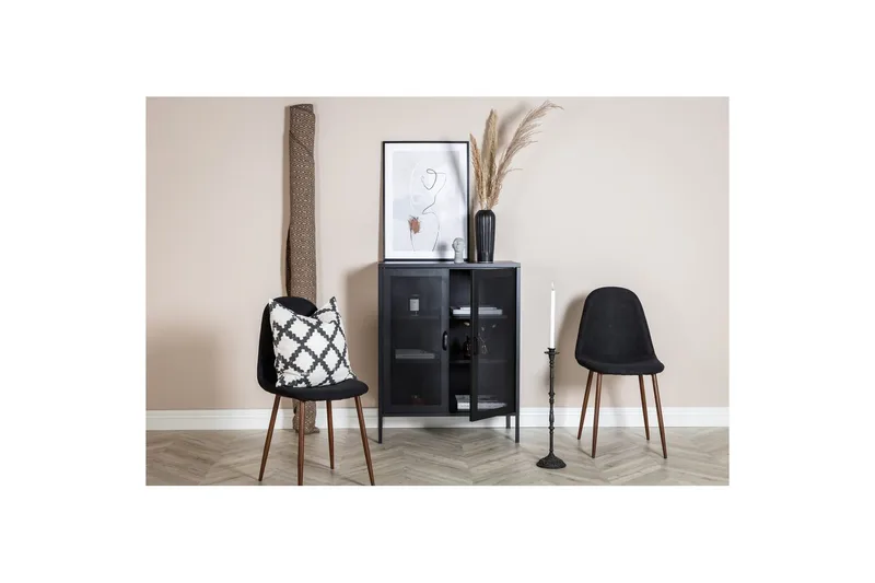 Kaappi Misha - Musta, 40x80x102 - Säilytys - Kaappi - Säilytyskaappi - Toimistokaappi - Asiakirjakaappi