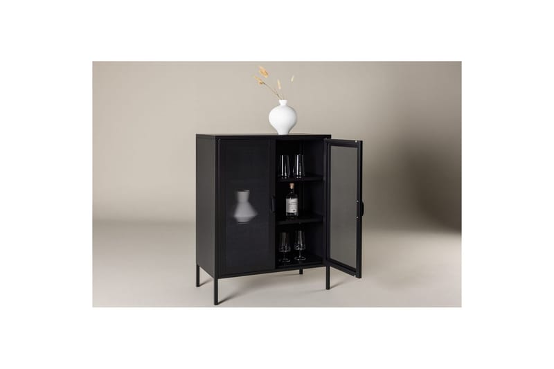 Kaappi Misha - Musta, 40x80x102 - Säilytys - Kaappi - Säilytyskaappi - Toimistokaappi - Asiakirjakaappi