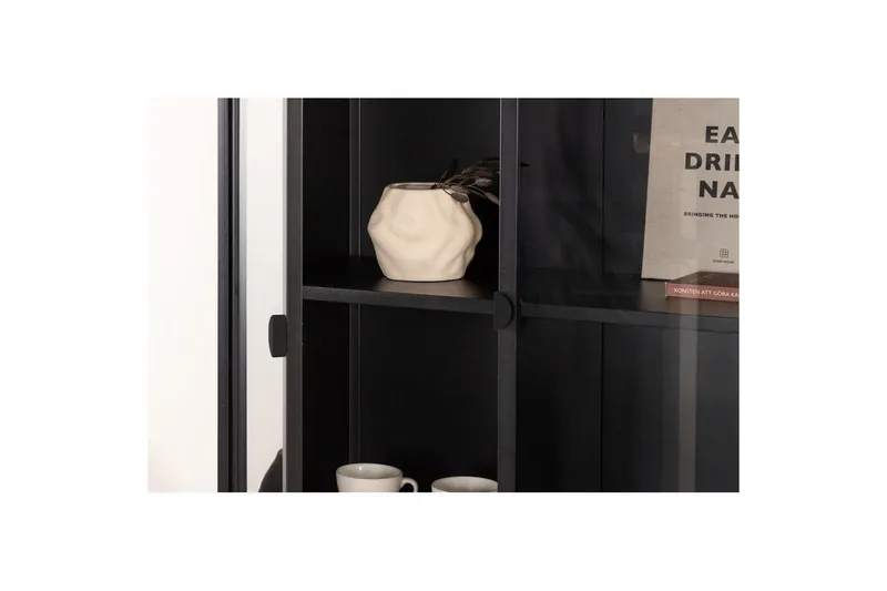 Kaappi Piring - Musta - Säilytys - Kaappi - Vitriini