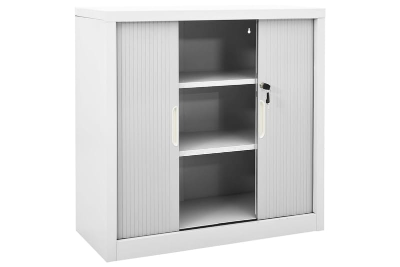 Liukuovikaappi harmaa 90x40x90 cm teräs - Harmaa - Säilytys - Kaappi - Säilytyskaappi - Toimistokaappi - Asiakirjakaappi