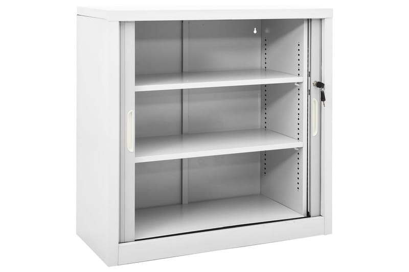 Liukuovikaappi harmaa 90x40x90 cm teräs - Harmaa - Säilytys - Kaappi - Säilytyskaappi - Toimistokaappi - Asiakirjakaappi