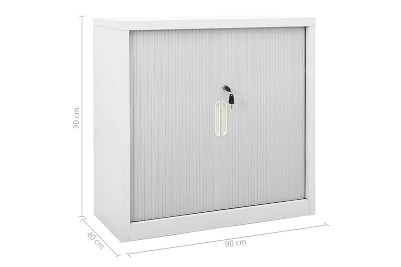 Liukuovikaappi harmaa 90x40x90 cm teräs - Harmaa - Säilytys - Kaappi - Säilytyskaappi - Toimistokaappi - Asiakirjakaappi