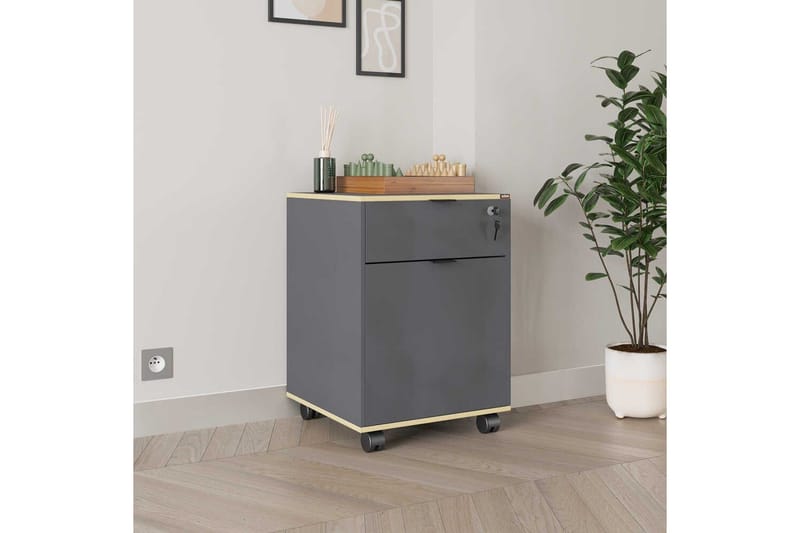 Monikäyttöinen kaappi Noriorsteadra antrasiitti / tammi - Harmaanvärinen puu/Antrasiitti - Säilytys - Säilytyskalusteet - Lipasto - Laatikostot