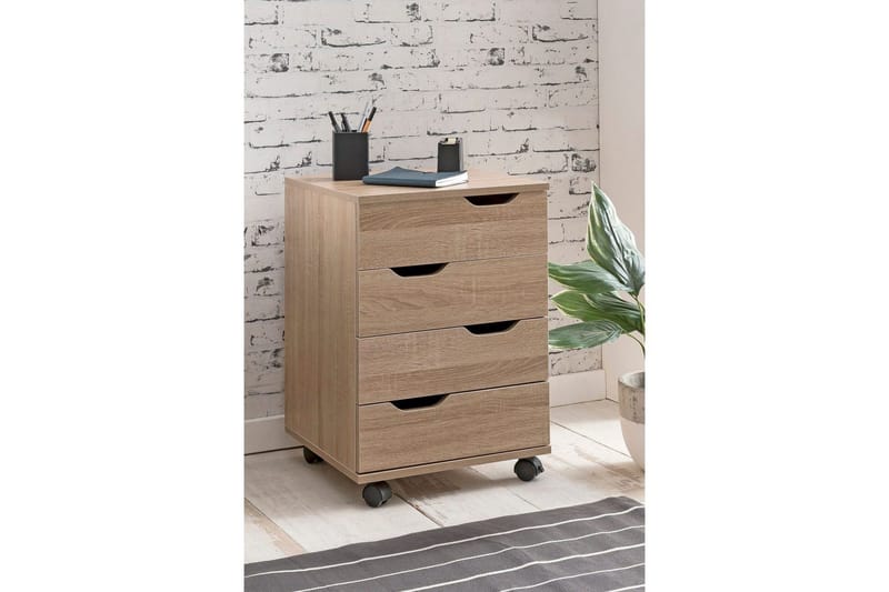 Rullakontti Wohnling 4 laatikkoa, peitetty lastulevy, pyörillä, moderni - Säilytys - Säilytyskalusteet - Lipasto - Laatikostot