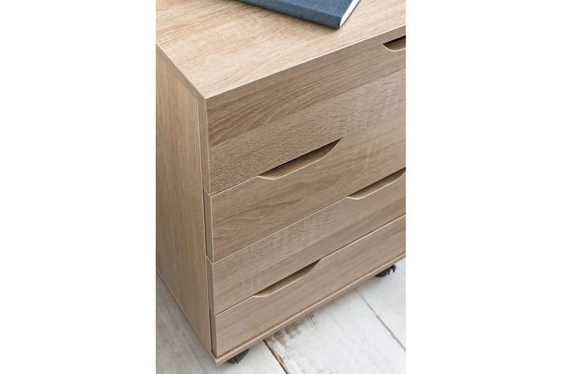 Rullakontti Wohnling 4 laatikkoa, peitetty lastulevy, pyörillä, moderni - Säilytys - Säilytyskalusteet - Lipasto - Laatikostot