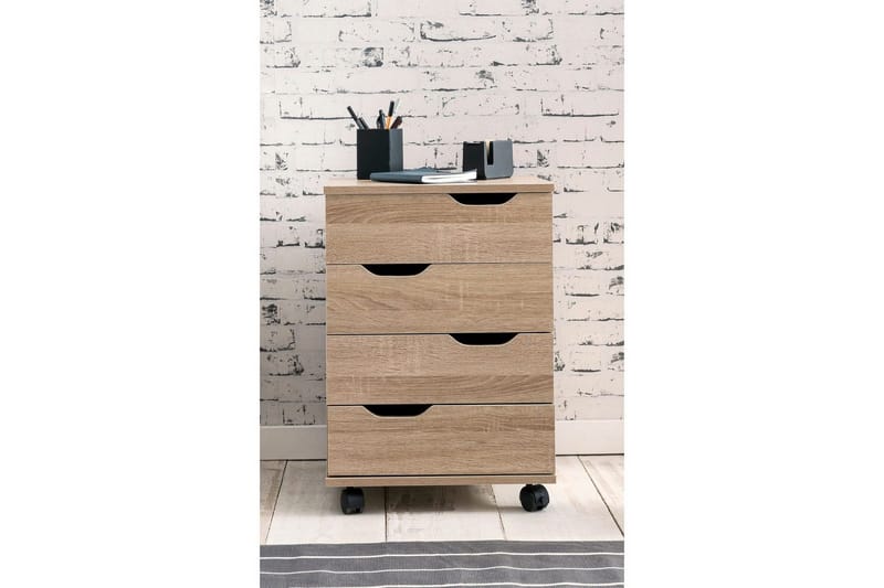Rullakontti Wohnling 4 laatikkoa, peitetty lastulevy, pyörillä, moderni - Säilytys - Säilytyskalusteet - Lipasto - Laatikostot