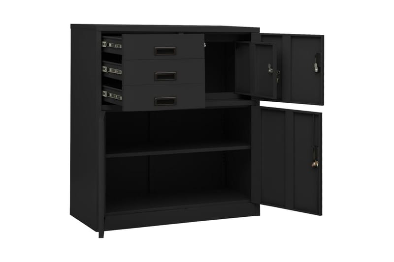 Toimistokaappi kukkalaatikolla antrasiitti 90x40x125 cm terä - Antrasiitti - Säilytys - Kaappi - Säilytyskaappi - Toimistokaappi - Asiakirjakaappi