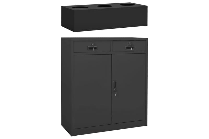 Toimistokaappi kukkalaatikolla antrasiitti 90x40x125 cm terä - Antrasiitti - Säilytys - Kaappi - Säilytyskaappi - Toimistokaappi - Asiakirjakaappi