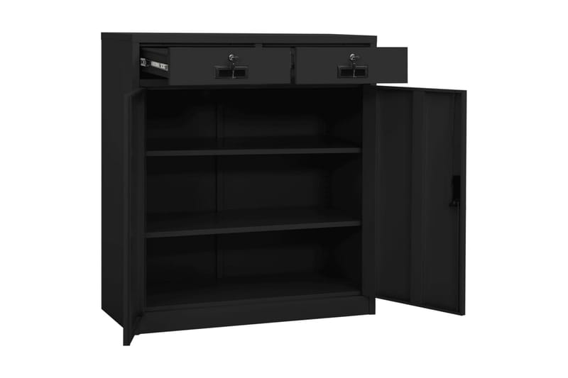 Toimistokaappi kukkalaatikolla antrasiitti 90x40x125 cm terä - Antrasiitti - Säilytys - Kaappi - Säilytyskaappi - Toimistokaappi - Asiakirjakaappi