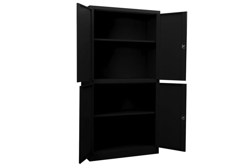 Toimistokaappi musta 90x40x180 cm teräs - Säilytys - Kaappi - Säilytyskaappi - Toimistokaappi - Asiakirjakaappi