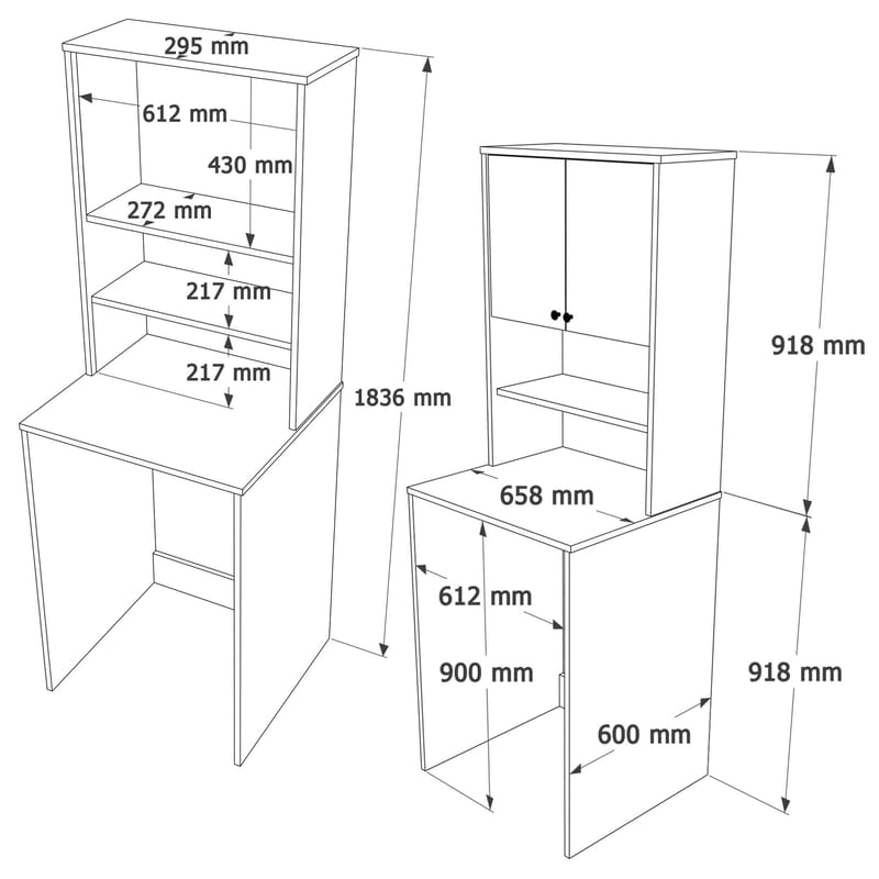 Pesukonekaappi Hanah Home Nord (65,8 x 183,6 x 60 cm) Valkotammi - Valkoinen ja tammi - Säilytys - Kaappi - Säilytyskaappi - Turvakaappi - Lääkekaappi