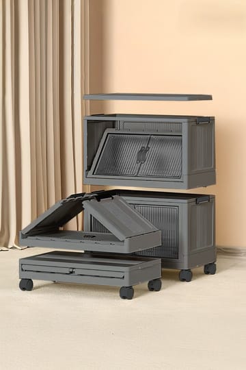 Monikäyttöinen kaappi Hanah Home Lavine 67 (32 x 67 x 56 cm) Antrasiitti - Antrasiitti - Huonekalut - Lasten kalusteet - Lastenhuoneen säilytys - Lasten kaappi