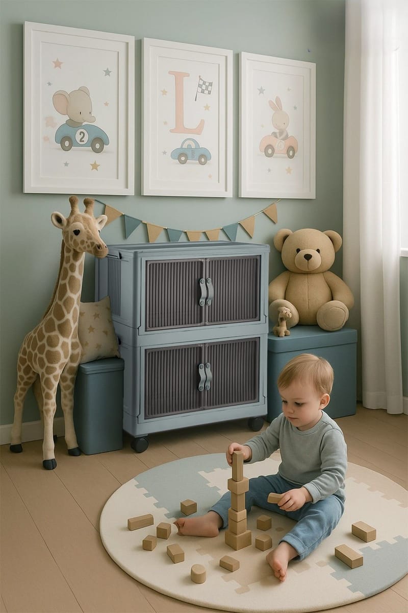 Monikäyttöinen kaappi Hanah Home Lavine 67 (32 x 67 x 56 cm) Baby Blue - Huonekalut - Lasten kalusteet - Lastenhuoneen säilytys - Lasten kaappi
