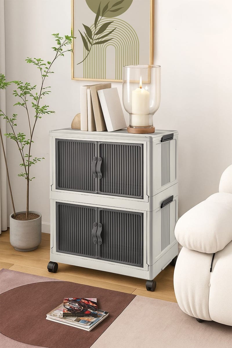 Monikäyttöinen kaappi Hanah Home Lavine 67 (32 x 67 x 56 cm) Valkoinen - Huonekalut - Lasten kalusteet - Lastenhuoneen säilytys - Lasten kaappi