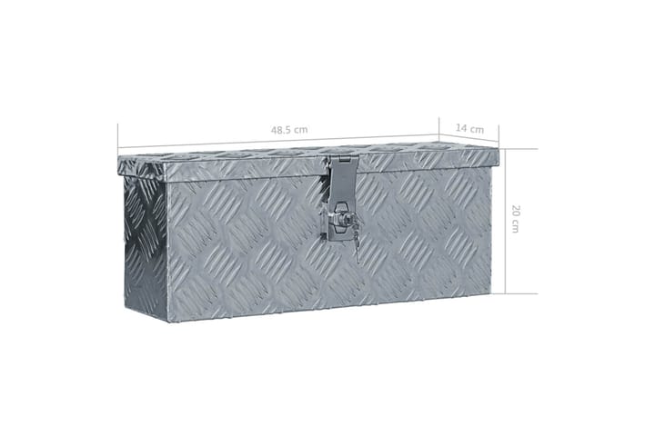Alumiinilaatikko 48,5x14x20 cm hopea - Hopea - Talletuskaappi
