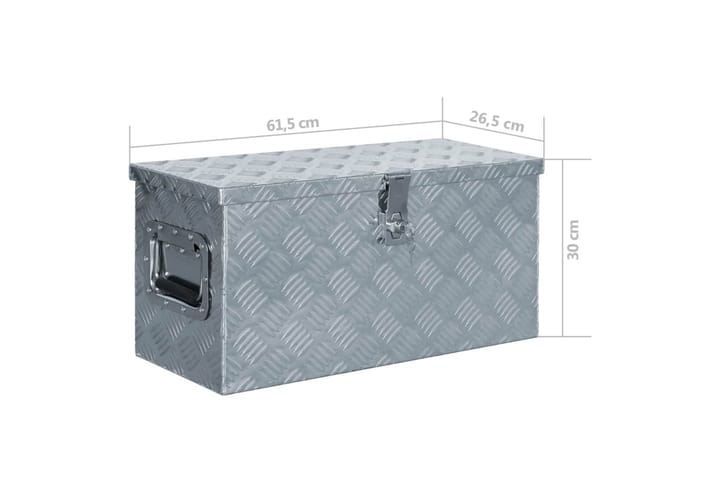 Alumiinilaatikko 61,5x26,5x30 cm hopea - Hopea - Talletuskaappi