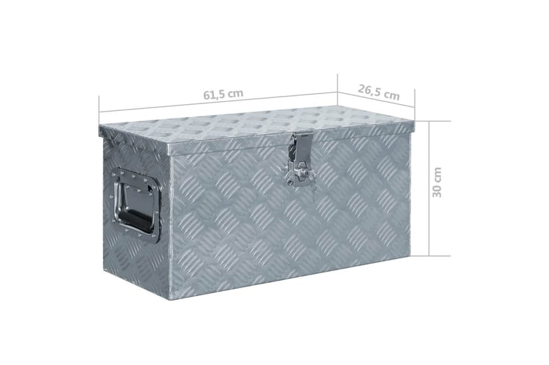 Alumiinilaatikko 61,5x26,5x30 cm hopea - Hopea - Säilytys - Kaappi - Säilytyskaappi - Turvakaappi - Talletuskaappi