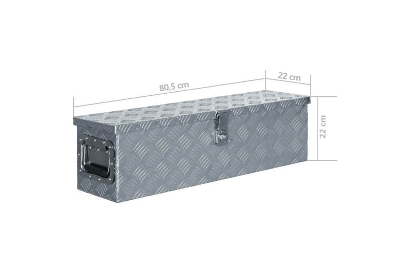 Alumiinilaatikko 80,5x22x22 cm hopea - Hopea - Säilytys - Kaappi - Säilytyskaappi - Turvakaappi - Talletuskaappi