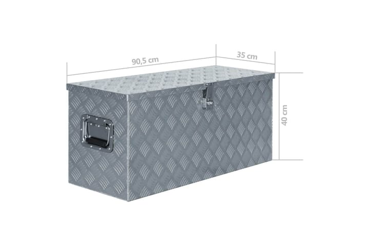 Alumiinilaatikko 90,5x35x40 cm hopea - Hopea - Talletuskaappi