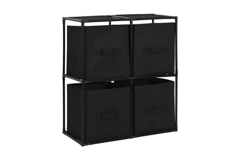 Varastokaappi 4 kangaskorilla musta 63x30x71 cm teräs - Musta - Säilytys - Kaappi - Säilytyskaappi