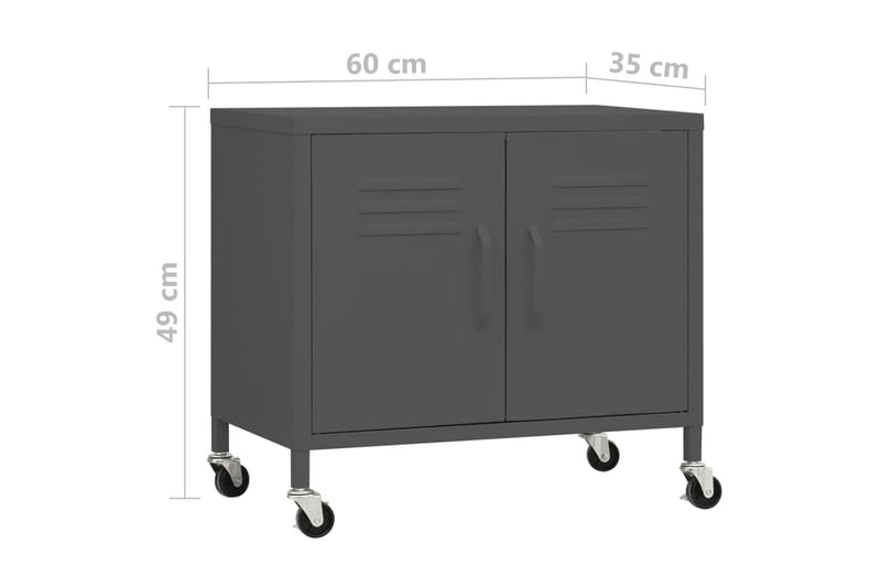 Varastokaappi antrasiitti 60x35x49 cm teräs - Antrasiitti - Säilytys - Kaappi - Säilytyskaappi