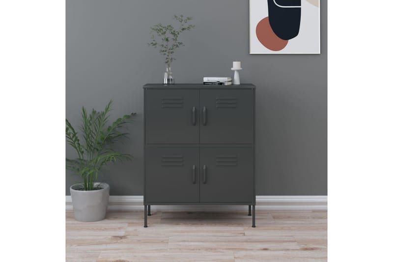 Varastokaappi antrasiitti 80x35x101,5 cm teräs - Säilytys - Kaappi - Säilytyskaappi