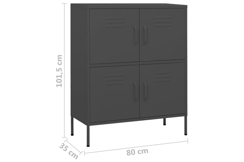 Varastokaappi antrasiitti 80x35x101,5 cm teräs - Säilytys - Kaappi - Säilytyskaappi