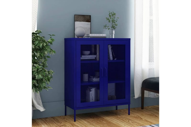 Varastokaappi laivastonsininen 80x35x101,5 cm teräs - Säilytys - Kaappi - Säilytyskaappi