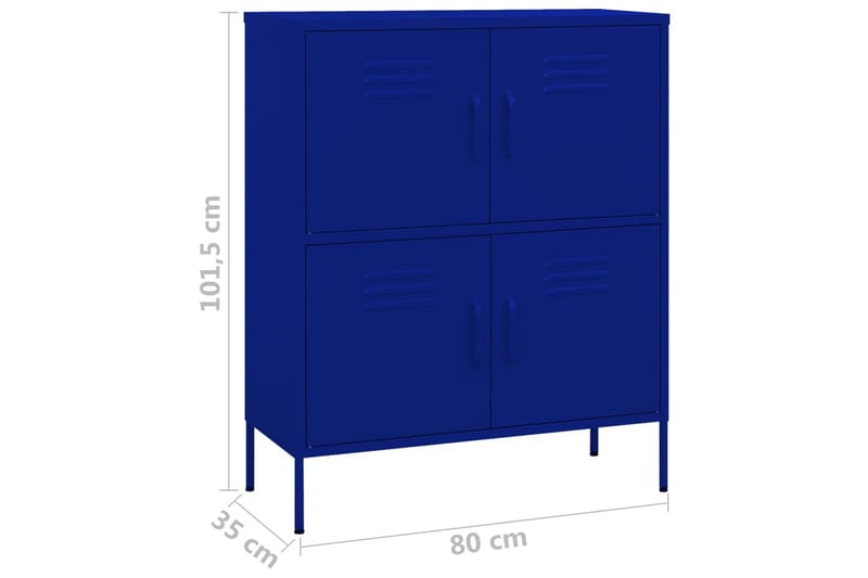 Varastokaappi laivastonsininen 80x35x101,5 cm teräs - Säilytys - Kaappi - Säilytyskaappi