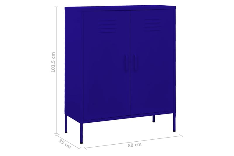 Varastokaappi laivastonsininen 80x35x101,5 cm teräs - Säilytys - Kaappi - Säilytyskaappi