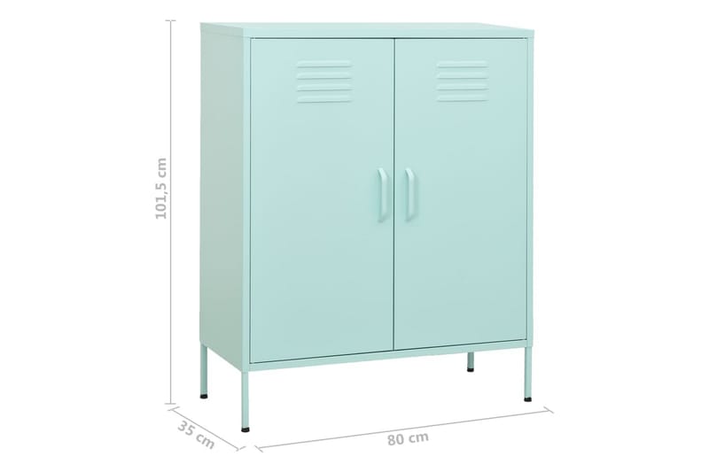 Varastokaappi minttu 80x35x101,5 cm teräs - Säilytys - Kaappi - Säilytyskaappi