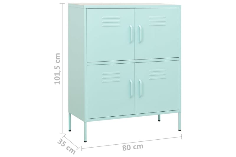 Varastokaappi minttu 80x35x101,5 cm teräs - Säilytys - Kaappi - Säilytyskaappi