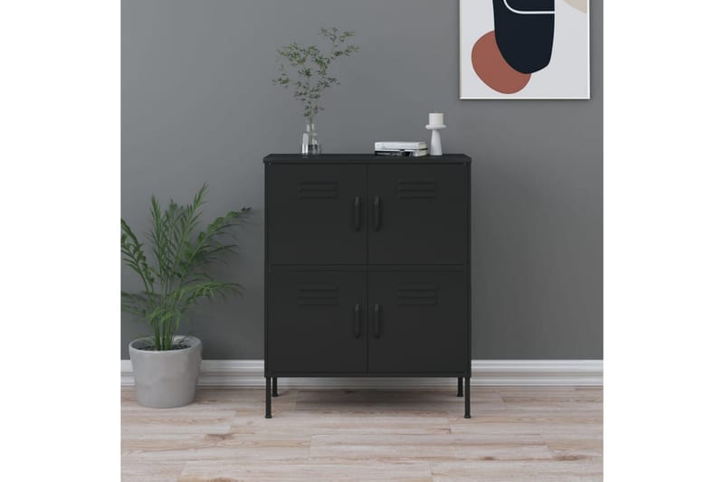 Varastokaappi musta 80x35x101,5 cm teräs - Säilytys - Kaappi - Säilytyskaappi