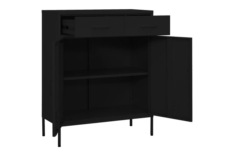 Varastokaappi musta 80x35x101,5 cm teräs - Säilytys - Kaappi - Säilytyskaappi