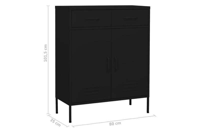 Varastokaappi musta 80x35x101,5 cm teräs - Säilytys - Kaappi - Säilytyskaappi