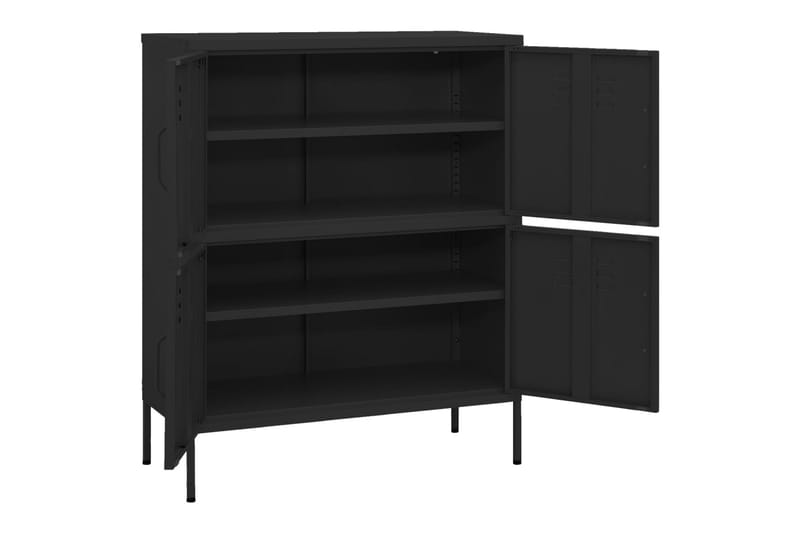 Varastokaappi musta 80x35x101,5 cm teräs - Säilytys - Kaappi - Säilytyskaappi