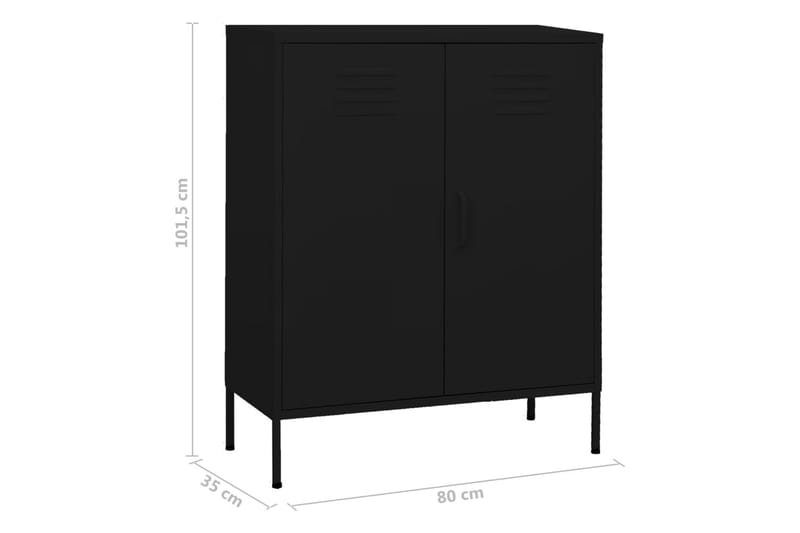 Varastokaappi musta 80x35x101,5 cm teräs - Säilytys - Kaappi - Säilytyskaappi