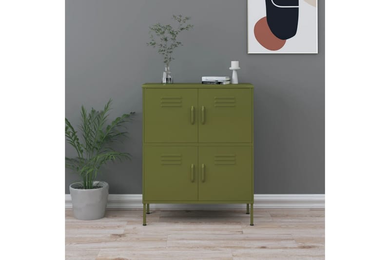 Varastokaappi oliivinvihreä 80x35x101,5 cm teräs - Säilytys - Kaappi - Säilytyskaappi
