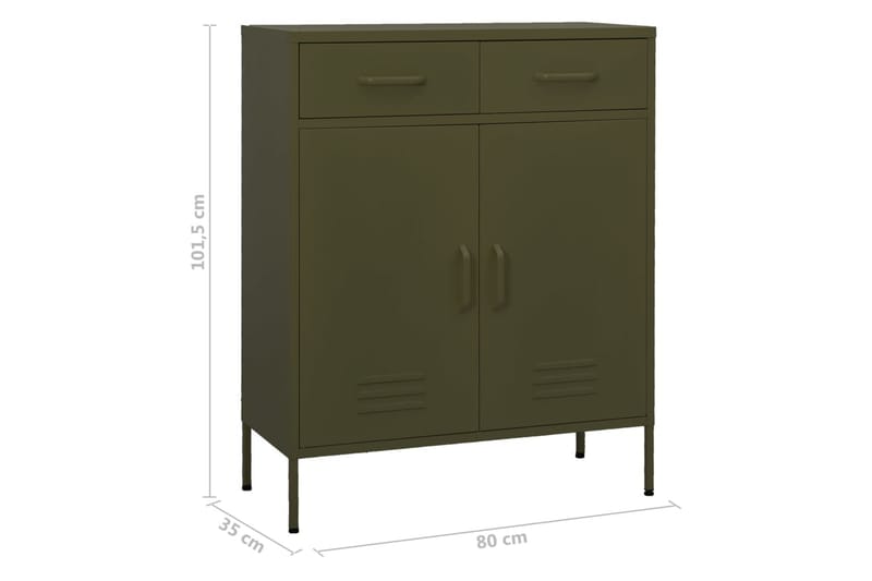 Varastokaappi oliivinvihreä 80x35x101,5 cm teräs - Säilytys - Kaappi - Säilytyskaappi
