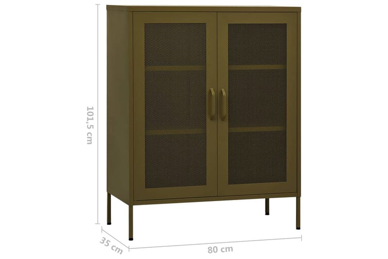 Varastokaappi oliivinvihreä 80x35x101,5 cm teräs - Säilytys - Kaappi - Säilytyskaappi