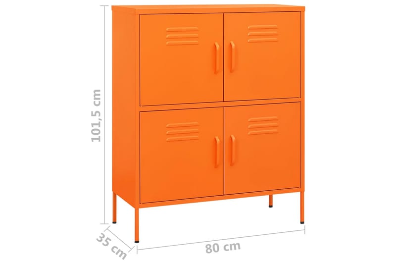 Varastokaappi oranssi 80x35x101,5 cm teräs - Säilytys - Kaappi - Säilytyskaappi
