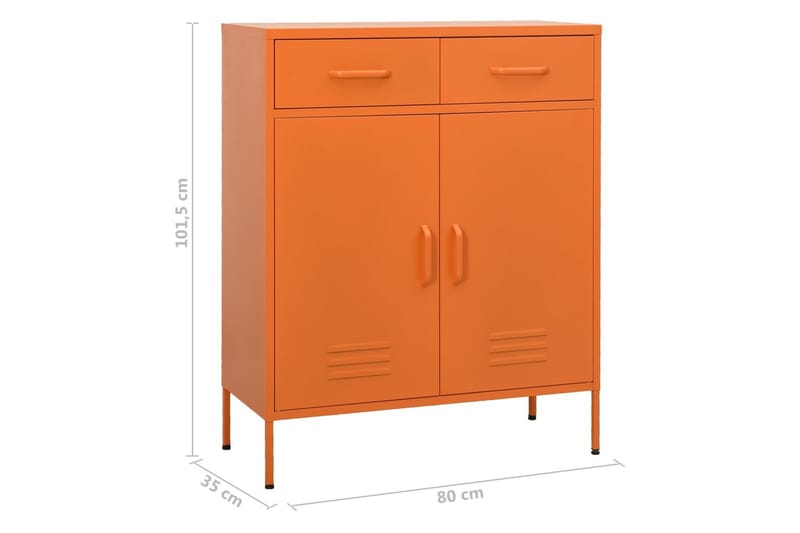Varastokaappi oranssi 80x35x101,5 cm teräs - Säilytys - Kaappi - Säilytyskaappi